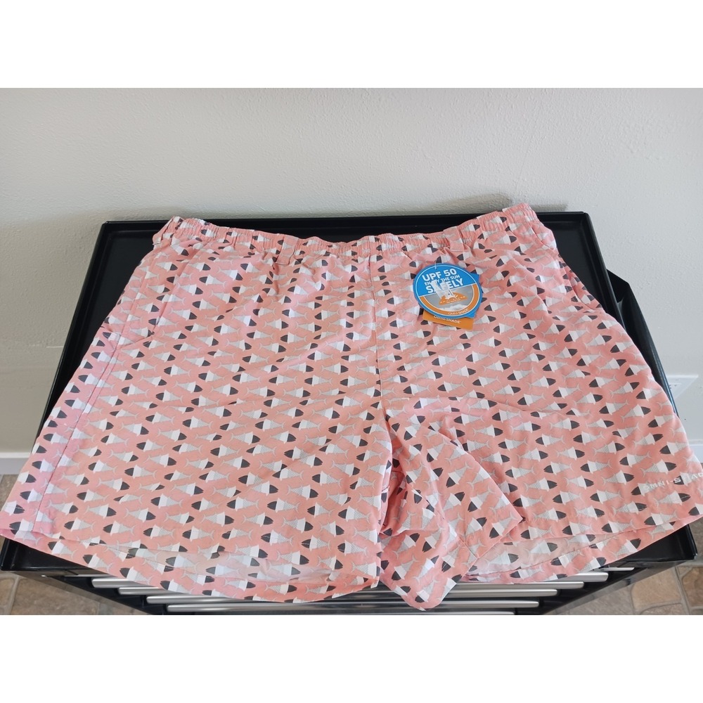 NWT Columbia PFG Men's Swim Shorts UPF 50 Omni-Shade Super Backcast Pink Sz XXL